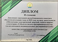 Диплом 2 степени республиканского конкурса "Налогоплательщик года"